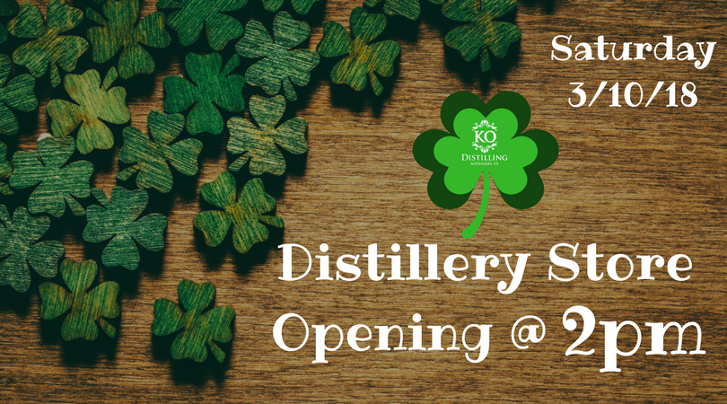 Distillery Store Opening at 2pm